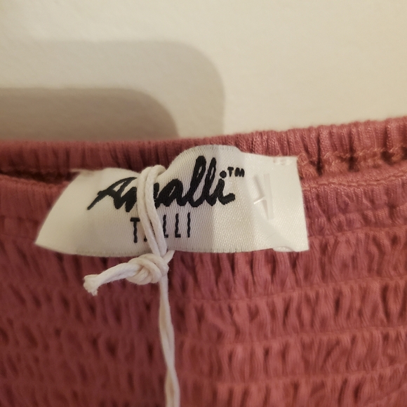 Amalli Talli Mauve Smocked Wide Leg Jumpsuit with Ruffled Straps - Picture 6 of 9